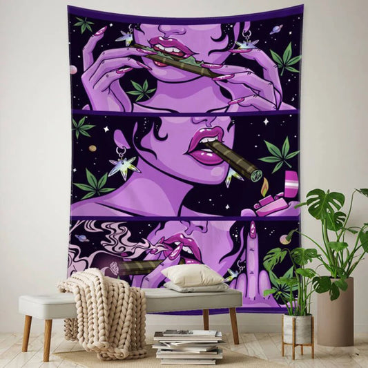 Hippie Tapestry Wall Hanging Psychedelic Smoke